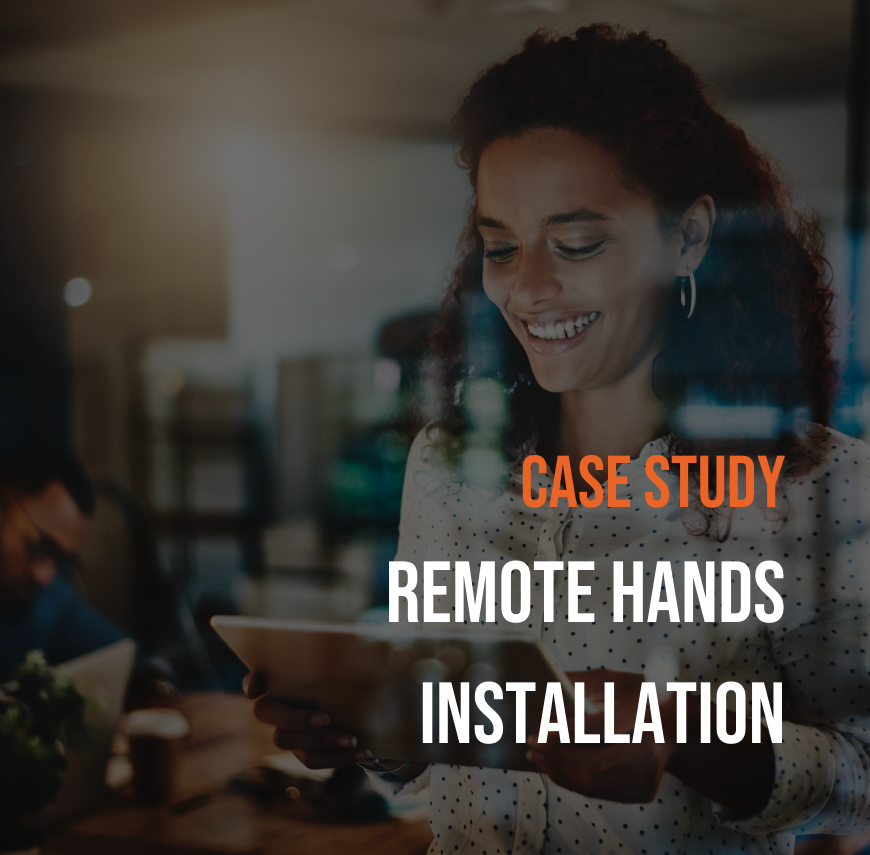 Professional remote hands installation case study featuring IT specialist providing technical support services for German consultancy with real-time collaboration and expertise.