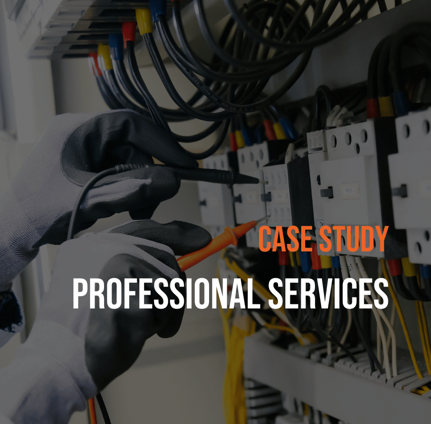 Technician performing electrical panel adjustments for professional IT services case study.