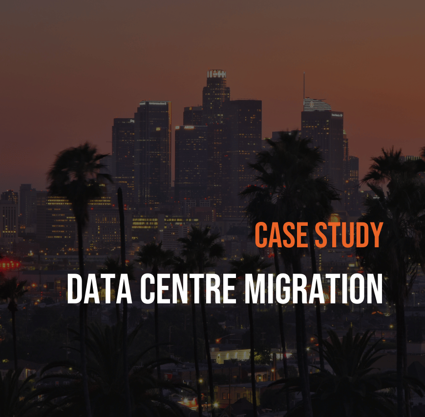 Data centre migration case study header image illustrating a cross border infrastructure relocation project.