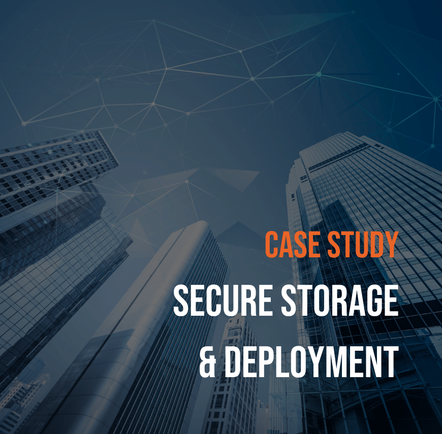 Case study cover image highlighting secure storage and infrastructure deployment services.